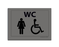 Plaque gravée WC Femme + Personne handicapée