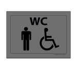 Plaque gravée WC Homme + Personne handicapée