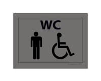 Plaque gravée WC Homme + Personne handicapée