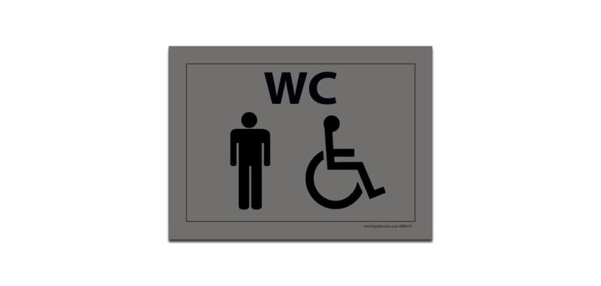 Plaque gravée WC Homme + Personne handicapée