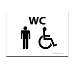 Plaque gravée WC Homme + Personne handicapée