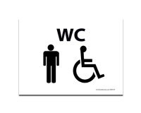 Plaque gravée WC Homme + Personne handicapée