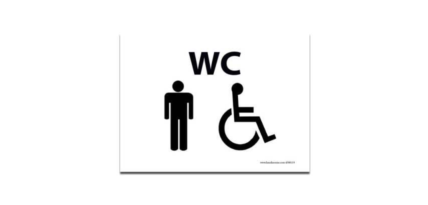Plaque gravée WC Homme + Personne handicapée