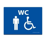 Plaque gravée WC Homme + Personne handicapée