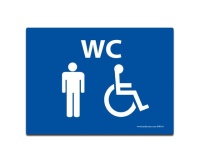 Plaque gravée WC Homme + Personne handicapée
