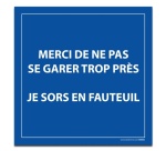 Plaque magnétique pour véhicule - Merci de ne pas se garer trop près