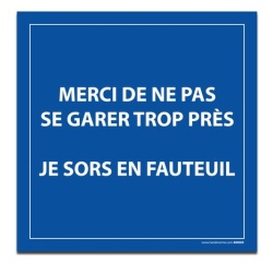 Plaque magnétique pour véhicule - Merci de ne pas se garer trop près