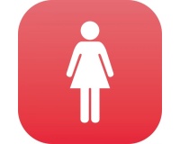 Plaque PLEXI Femme - 120 x 120 mm  (Rouge)