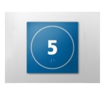 Panneau porte - NUMERO 5 - relief et braille