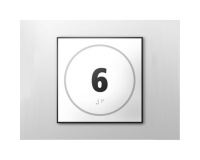 Panneau porte - NUMERO 6 - relief et braille  (Bleu)