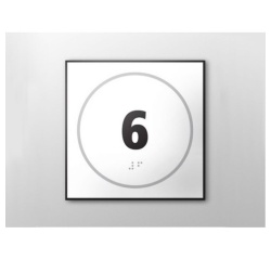 Panneau porte - NUMERO 6 - relief et braille
