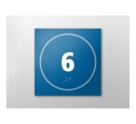 Panneau porte - NUMERO 6 - relief et braille