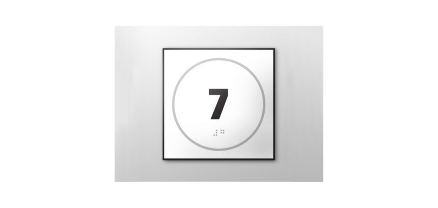 Panneau porte - NUMERO 7 - relief et braille
