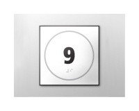 Panneau porte - NUMERO 9 - relief et braille  (Bleu)