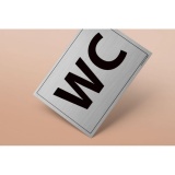 Plaque gravée WC - 10x14cm (Blanc)
