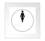 Panneau en relief et en braille - Femme - Intérieur  (Bleu)