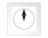 Panneau en relief et en braille - Femme - Intérieur  (Bleu)
