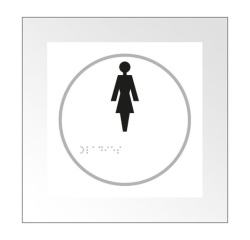 Panneau en relief et en braille - Femme - Intérieur  (Bleu)