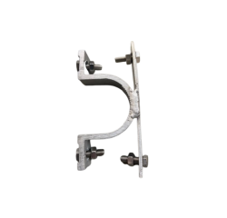 Bride double pour poteau 60 mm ou 80 mm fixation recto verso  (Pour poteau rond diamètre 60 mm)