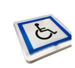 Panneau parking Picto handicapé à couvre chant