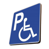 Panneau Parking handicapé à couvre-chant carré