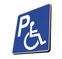 Panneau Parking handicapé à couvre-chant carré