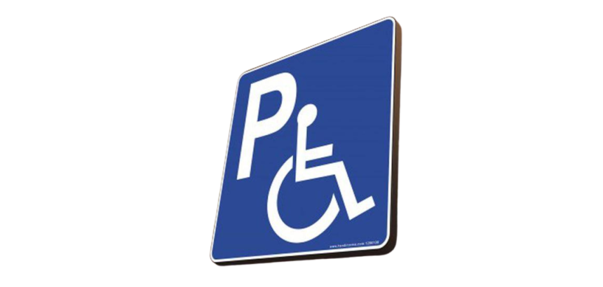 Panneau Parking handicapé à couvre-chant carré