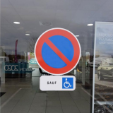 Sticker autocollant "stationnement interdit" - diamètre 400 mm