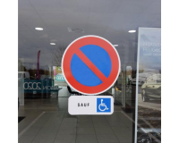 Sticker autocollant "stationnement interdit" - diamètre 400 mm