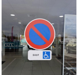 Sticker autocollant "stationnement interdit" - diamètre 400 mm