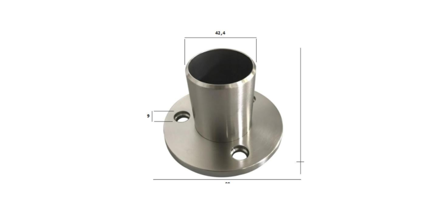 Platine à emboîter pour poteau INOXI (80 mm)