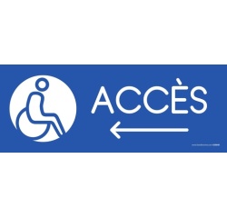 Panneau Design - Accès - Flèche gauche + Picto Handicapé