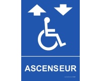 Panneau - Ascenseur - handicapé  (300 x 420 mm, PVC)