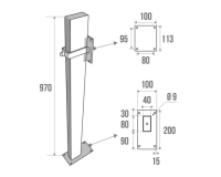 Poteau de Maintien pour Barre d'Appui Relevable