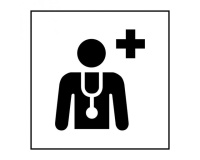 Pictogramme PI PF 044 - Centre médical ou médecin - ISO 7001 en Gravoply
