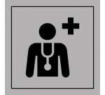 Pictogramme PI PF 044 - Centre médical ou médecin - ISO 7001 en Gravoply