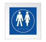 Panneau HOMME + FEMME - relief et braille  (Blanc)