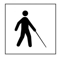 Pictogramme PI PF 051 - Accessibilité, malvoyant ou aveugle - ISO 7001 en Gravoply