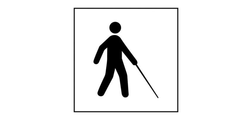 Pictogramme PI PF 051 - Accessibilité, malvoyant ou aveugle - ISO 7001 en Gravoply