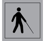 Pictogramme PI PF 051 - Accessibilité, malvoyant ou aveugle - ISO 7001 en Gravoply