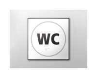 Panneau WC - relief et braille  (Blanc)