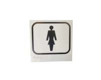 Panneaux FEMME - 150 x 150 mm - relief et braille  (Blanc)