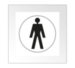 Panneaux Toilettes HOMME  - 150 x 150 mm - relief et braille