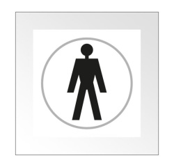 Panneaux Toilettes HOMME  - 150 x 150 mm - relief et braille
