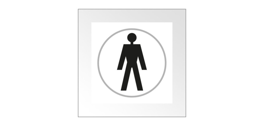 Panneaux Toilettes HOMME  - 150 x 150 mm - relief et braille