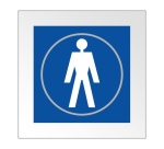 Panneaux Toilettes HOMME  - 150 x 150 mm - relief et braille