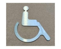 Pictogramme symbole PMR en aluminium brossé
