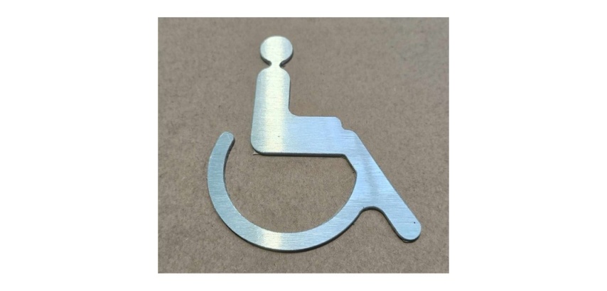 Pictogramme symbole PMR en aluminium brossé