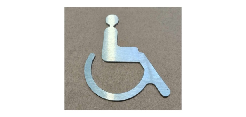 Pictogramme symbole PMR en aluminium brossé