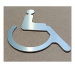 Pictogramme symbole PMR en aluminium brossé